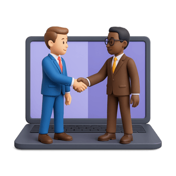 Virtual Business Handshake Concept for Collaboration and Partnership png