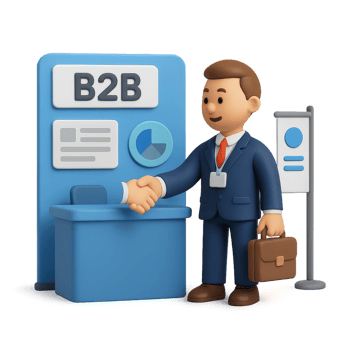 3D Character Networking Icon for Simple Business Interactions png