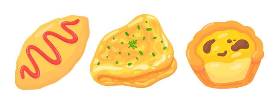variety of tasty pastries and snacks vector