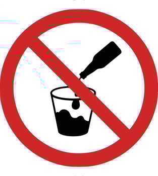 No alcohol sign with a bottle and glass vector