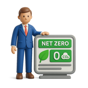 Professional Icon Representing Net Zero Emissions Concept in Office png