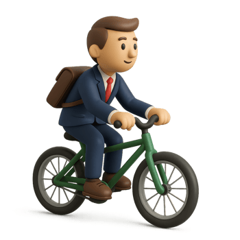 Eco-Friendly Commute with Simple Bicycle Ride in Modern Setting png
