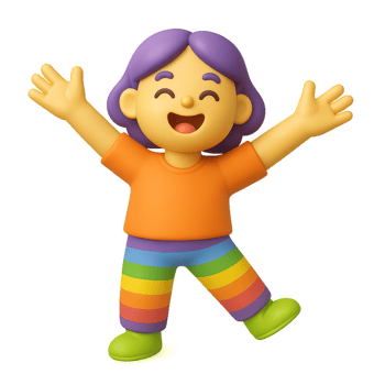 Joyful Cartoon Character Celebrating Diversity and Inclusivity png