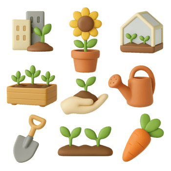 Urban Farming Icons for Simple Agricultural Concepts and Designs png