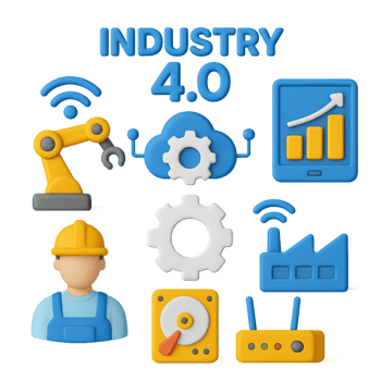 Simple Icons Representing Industry 4.0 Innovations and Concepts png