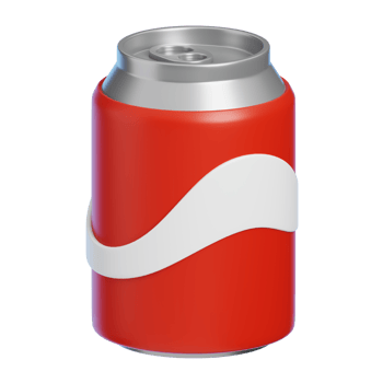 Red Soda Can Isolated. Cartoon Style Junk Food and Drink Icon Concept. 3D Rendering. png