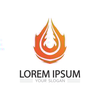 Minimalist hot flame icon logo with clean modern lines and bold color vector