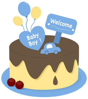 Blue Cake for Gender Reveal Party png