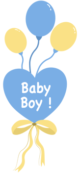 blue Balloon Bouquet with Ribbons for Welcome baby boy png