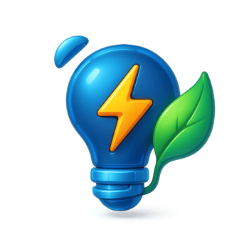 Future of Energy with Electric Light Bulb and Leaf Design png