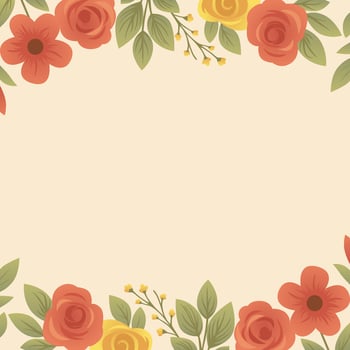 Floral design with roses and leaves vector