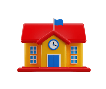 Colorful toy school building png