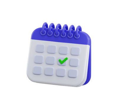 3d calendar icon with marked on date and time for reminder day concept of notice alert calendar clock for schedule appointment and marked notifications alert icon illustration png