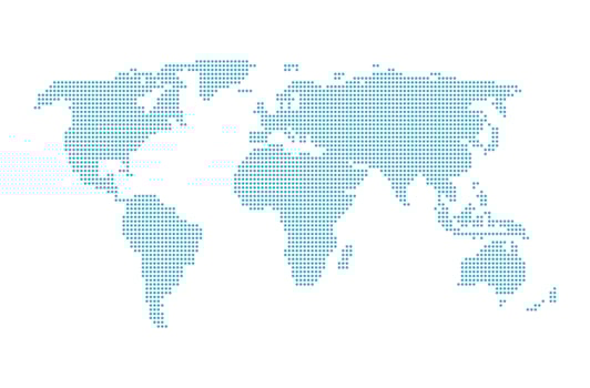 World map in modern style illustration vector