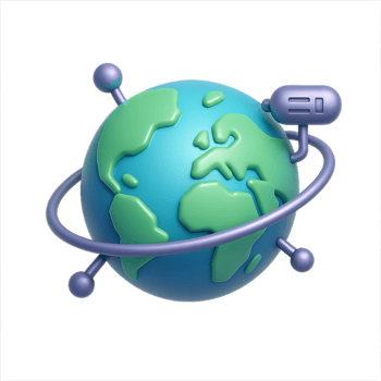 Futuristic Earth with Satellite and Digital Elements Concept Design png