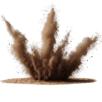A brown powder is being thrown into png