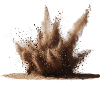 brown powder is being thrown into the air png