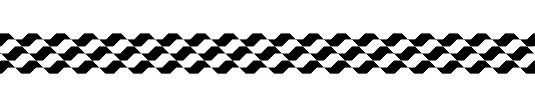 Border with Sao Paulo sidewalk print. Famous beach pavement in Brazil. Repeated black and white texture in Portuguese pavement style. Wall or floor mosaic tile background. graphic illustration vector