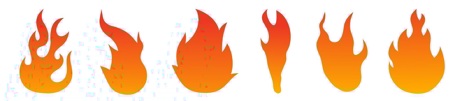Danger concept or fire logo design. Gradient. Orange fire isolated on white background. vector