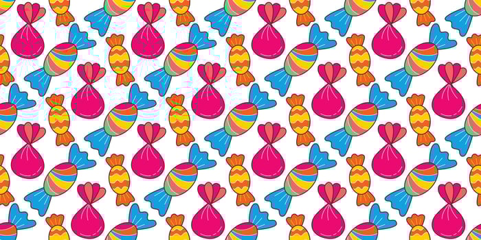 Delicious different candies kid seamless pattern vector