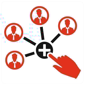 Add User icon concept in red color vector