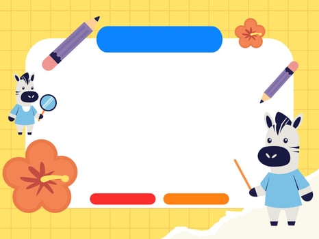 Vibrant Back to School Themed Banner with Playful Animal Characters and Supplies vector