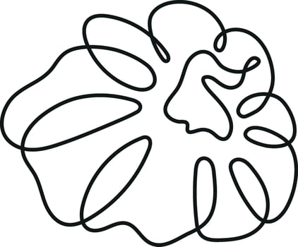simple line art icon with a round ripe pumpkin drawn with chaotic lines, for logos or patterns vector