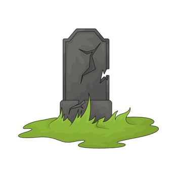 cracked tombstone illustration vector