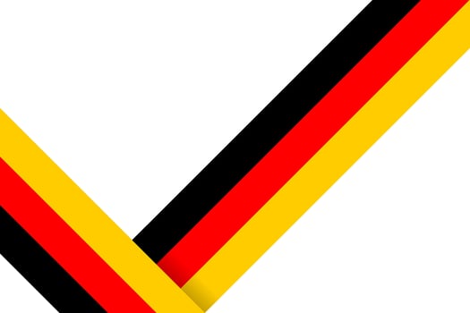 Tricolor ribbon of Germany. German national colors - black, red and yellow. vector