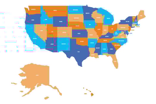 US map. map of USA, United States of America. vector