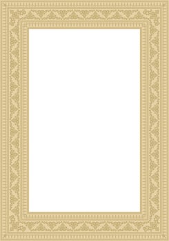 gold square Yakut ornament. An endless rectangular border, a frame of the northern Far East. vector