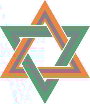 colored jewish national ornament. Star of David. Semitic folk pattern. Israeli ethnic sign. vector