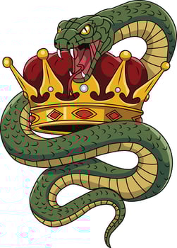 Crowned snake illustration vector