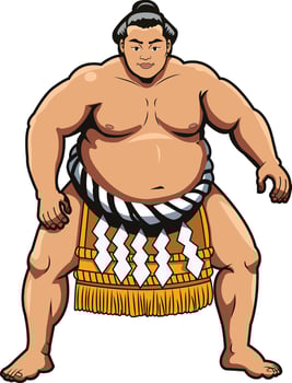 Strong sumo wrestler illustration vector