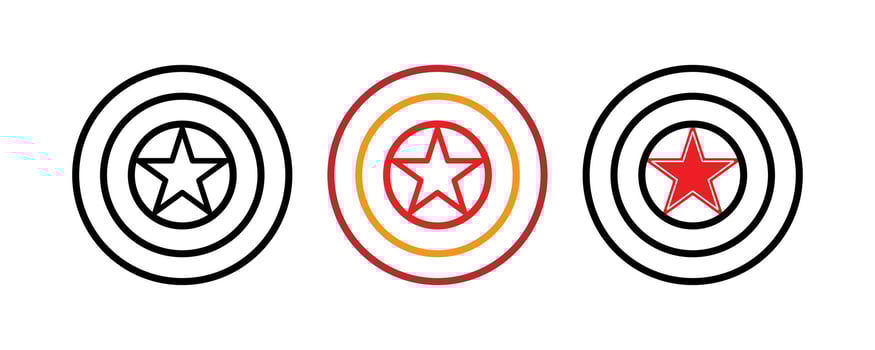 Captain American Shield Icon. Holiday Award Badge. vector