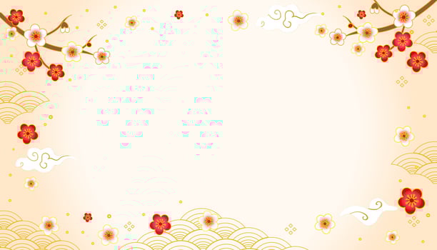 Chinese new year with Cherry Blossoms festive gold background vector