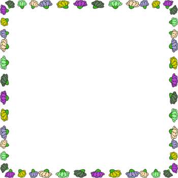 Border frame with hand drawn flowers png