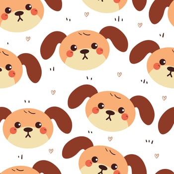 cute hand drawing cartoon puppy seamless pattern. cute animal pattern in white background for gift warp paper and wallpaper vector