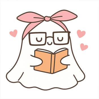 A ghost with glasses and a book png