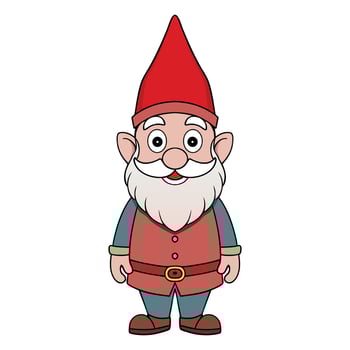 Cute gnome cartoon on white background vector