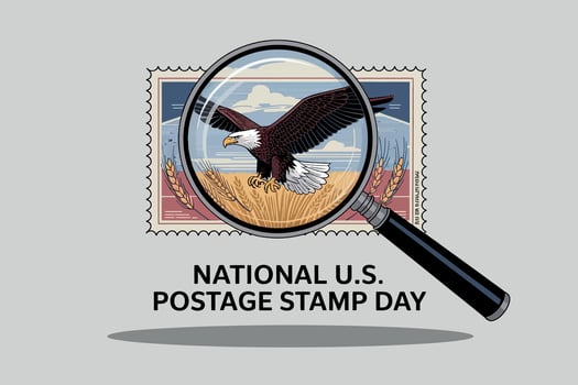 National U.S. Postage Stamp Day Eagle Collectible Mail Illustration vector