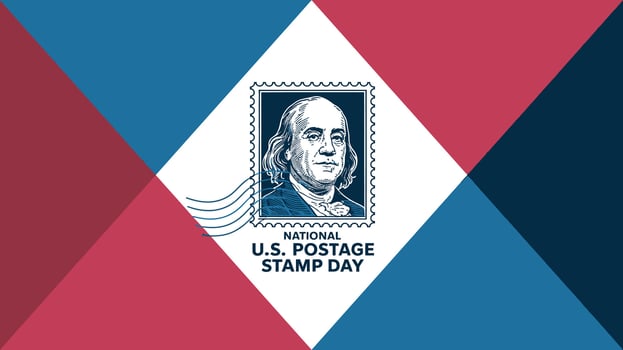 National U.S. Postage Stamp Day Benjamin Franklin Historic Mail Art vector