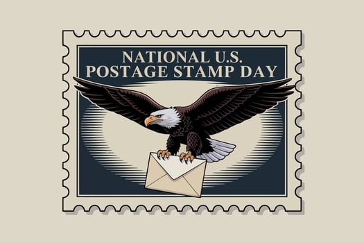 National U.S. Postage Stamp Day Eagle Collectible Mail Illustration design vector