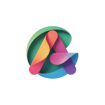 Modern Letter A Logo with Rainbow Gradient and 3D Style png