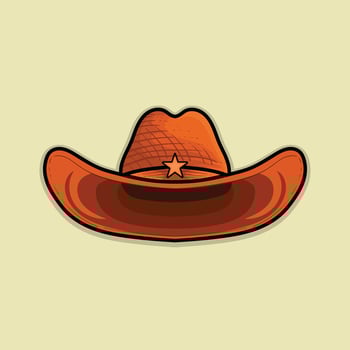 cowboy vintage hat illustration design vector