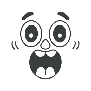 Cartoon Face with Wide Eyed Excited Expression vector