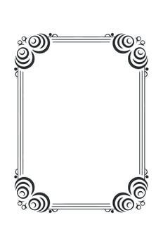 Elegant black and white decorative frame with swirls and lines vector