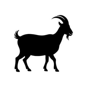 Goat silhouette standing side view vector
