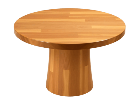 A wooden table with a round top png