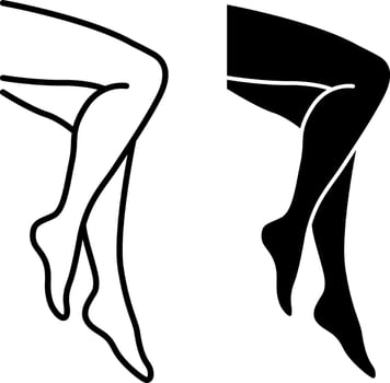 Legs Icons. Black and White Illustration. Human Lower Limbs, Toes, Foot. Human Body Part. Concept Anatomy vector